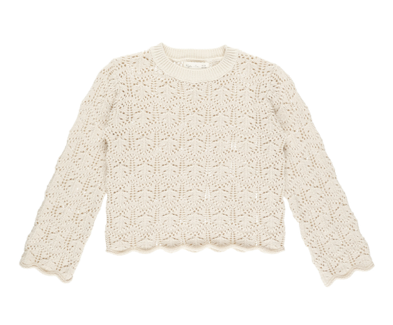 Crochet Knit Pullover | Natural