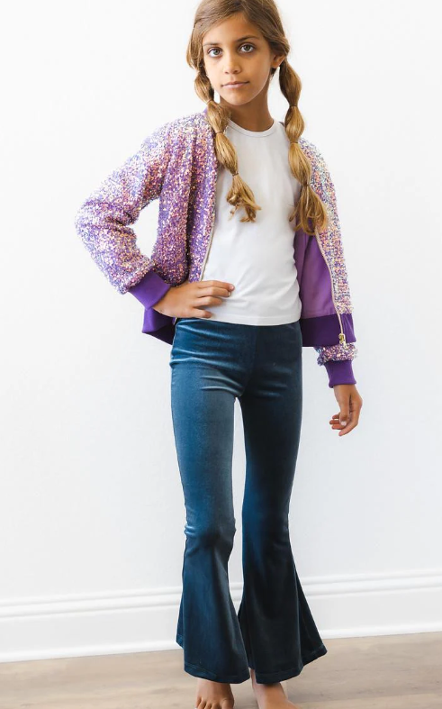 Denim Blue Velvet Bells