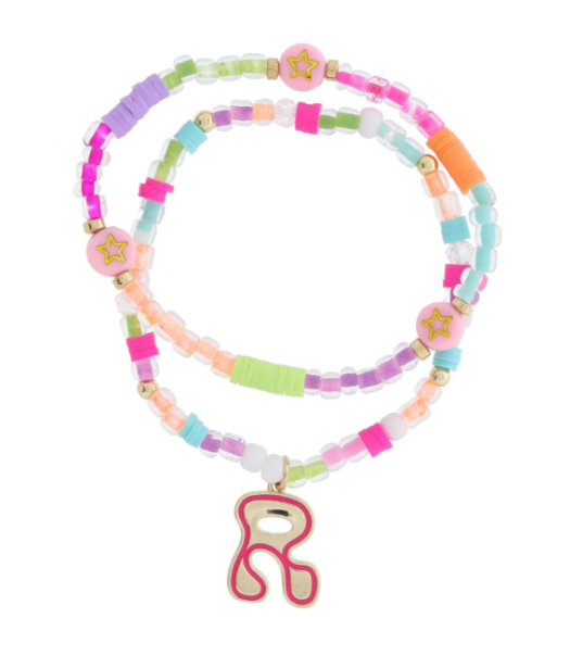 R Retro Bubble Beaded Bracelet Set
