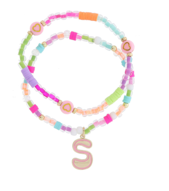 S Retro Bubble Beaded Bracelet Set