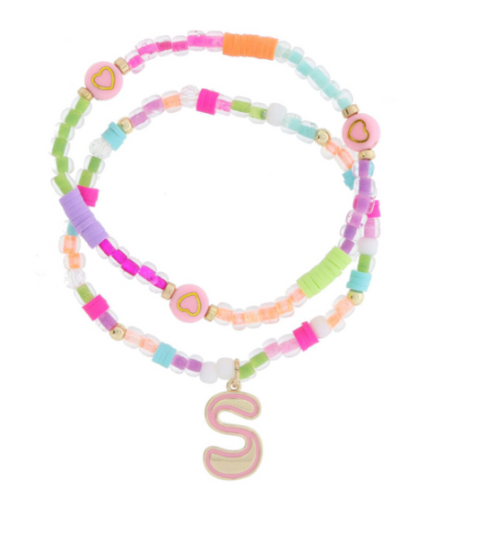 S Retro Bubble Beaded Bracelet Set
