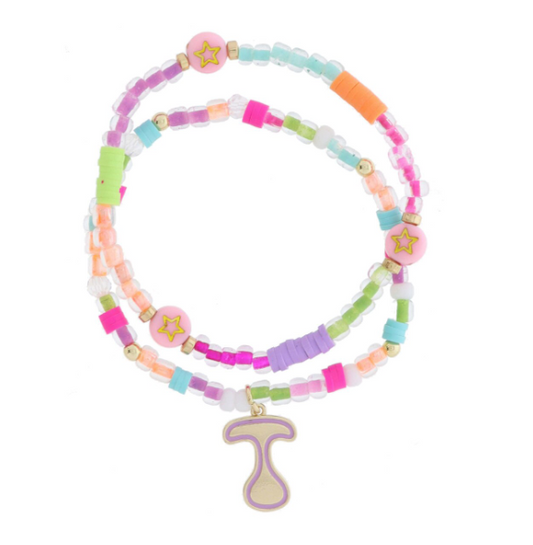 T Retro Bubble Beaded Bracelet Set