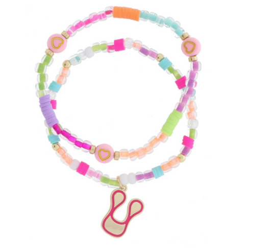 V Retro Bubble Beaded Bracelet Set