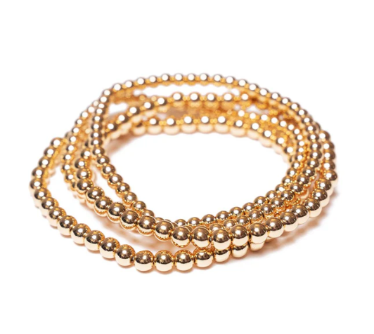 Malibu Sugar Gold Bead Bracelets (Set of 4)