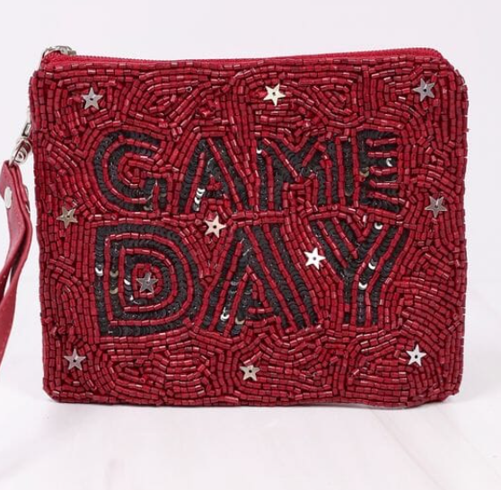 Garnet w/Black Game Day Star Wristlet