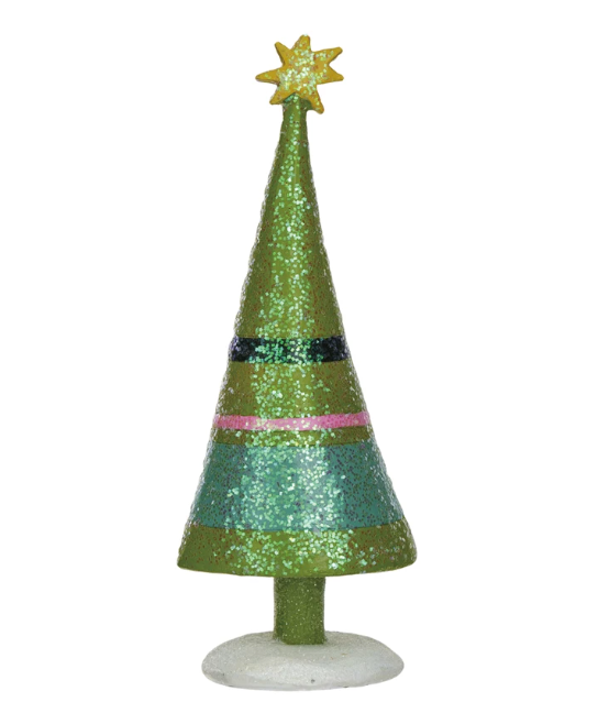 7.5" Glitter Tree w/Stripes