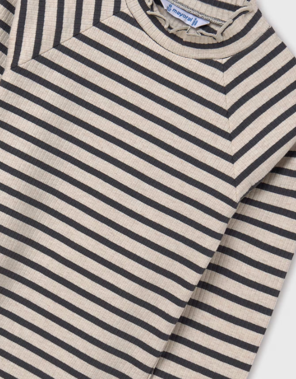 Stripe Ribbed Turtleneck   | 7002