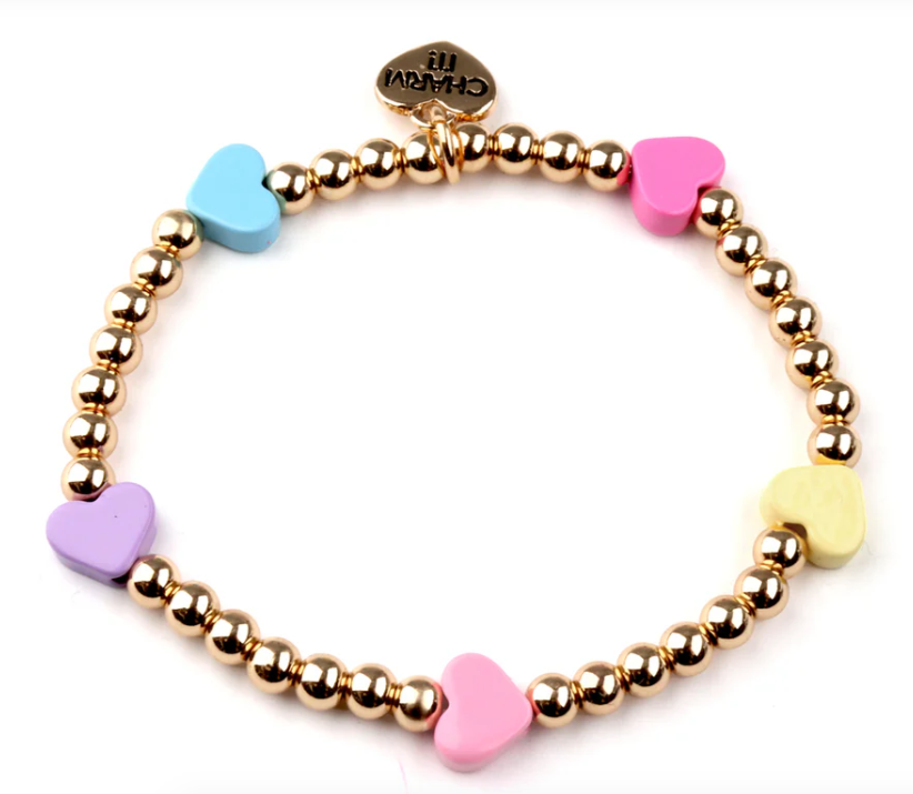 Gold Multi Heart Stretch Bracelet