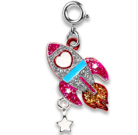 Glitter Rocket Charm