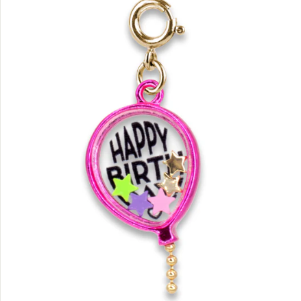 Gold Birthday Balloon Shaker Charm