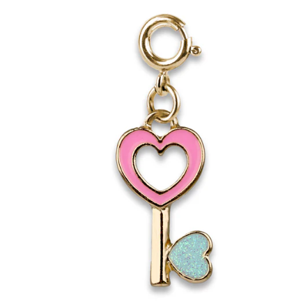 Gold Heart Key Charm