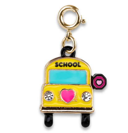 Gold School Bus Charm