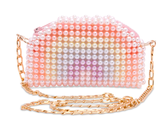 Rainbow Beaded Crossbody Bag