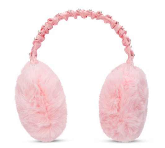 Pink Rouched Ear Muffs