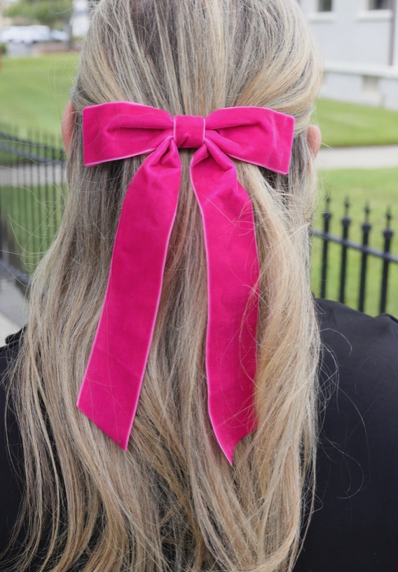 Fuchsia Velvet Bardem Hair Bow