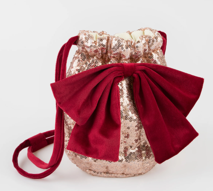 Pink Sequin Bow Bag