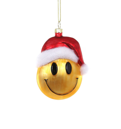 Smiley Santa Ornament