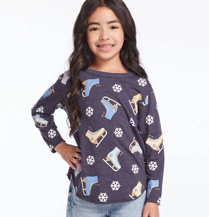 Ice Skates Long Sleeve Top