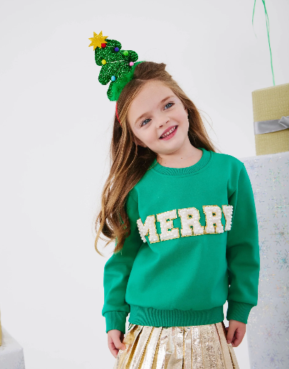Green Merry Pearl Sweatshirt