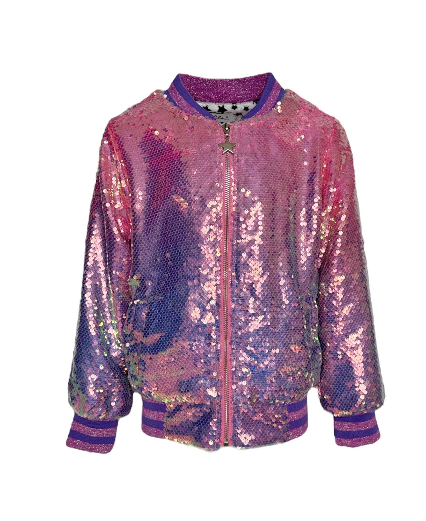 Lavender Sequin Bomber