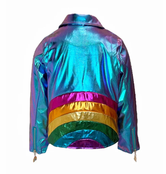 Metallic Rainbow Moto Jacket