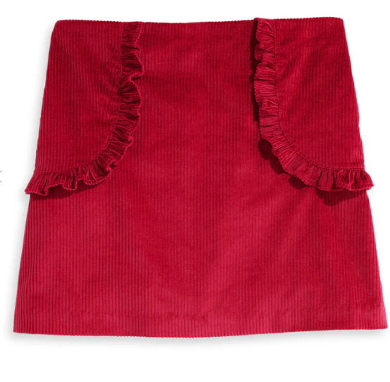 Peppa Skirt | Red Corduroy