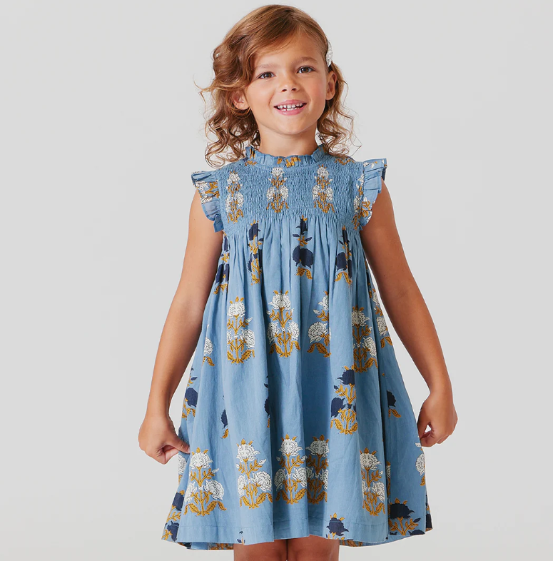 Stevie Dress | Blue Flowerette