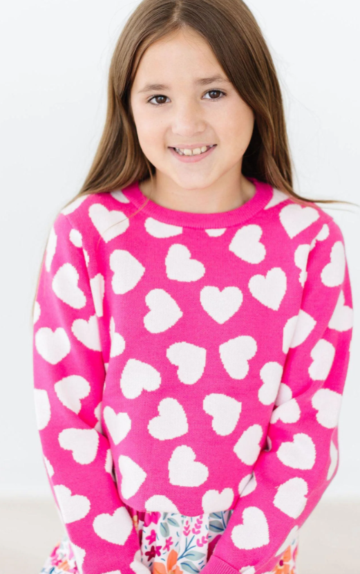 Hot Pink Hearts Sweater