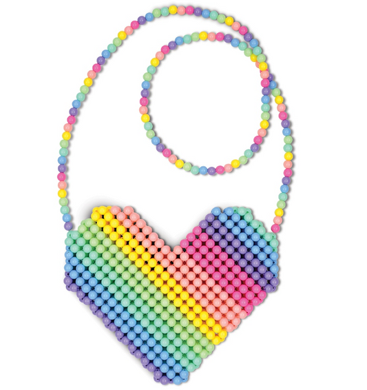 Rainbow Heart Bead Crossbody Bag