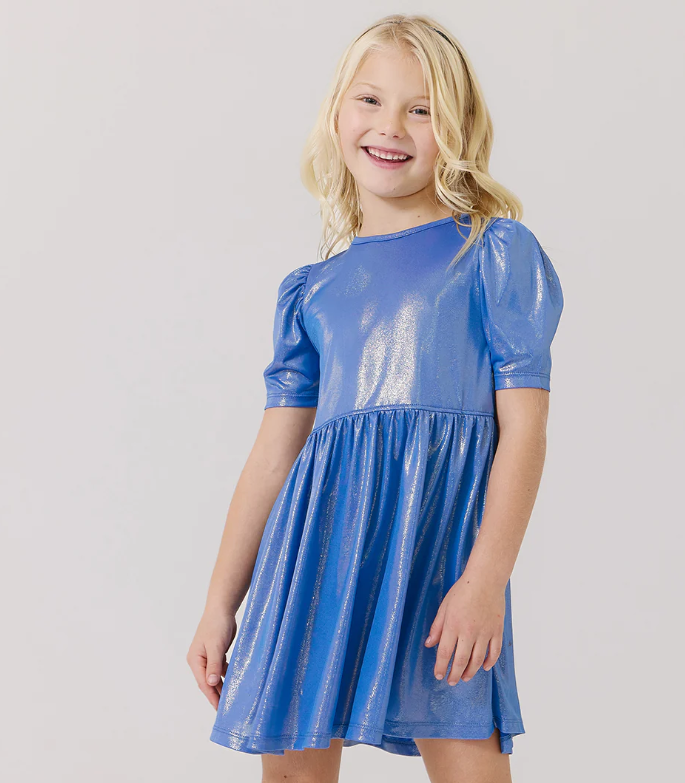 Blue Lame Laurie Dress