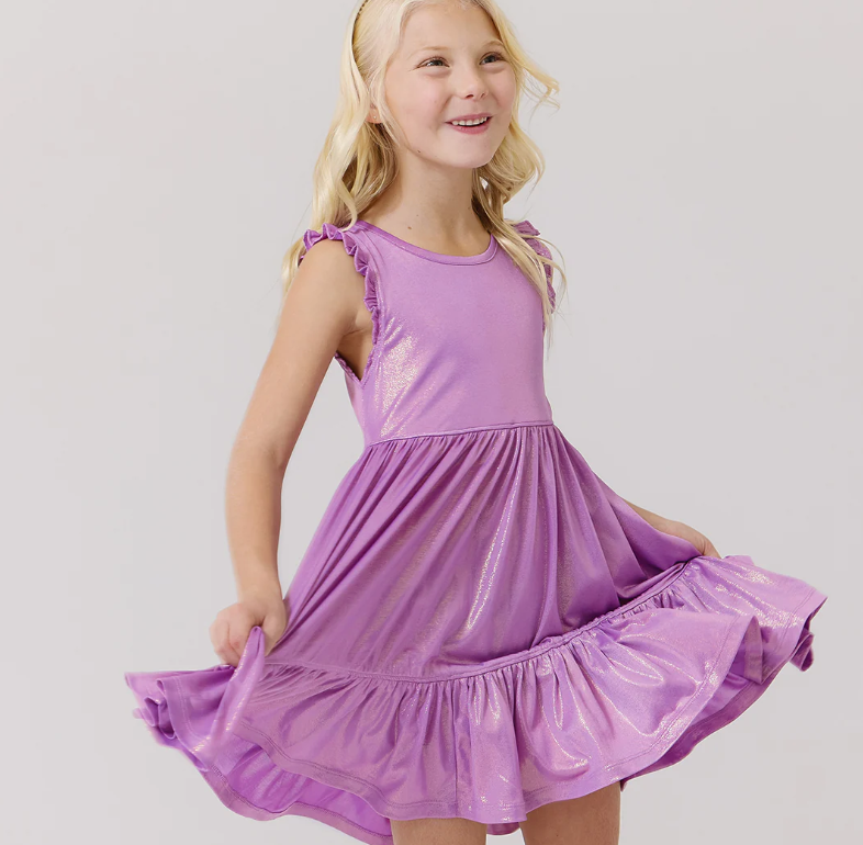 Purple Lame Kelsey Dress