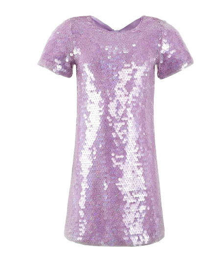 Lavender Sequin Bow Dress