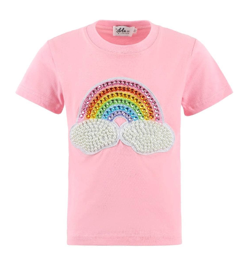 Pink Rainbow Pearl Patch T Shirt