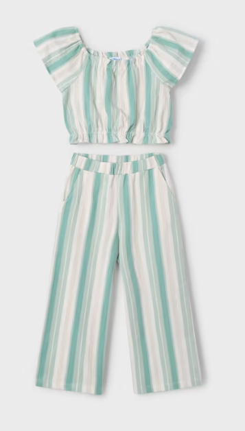 Girl Striped T-Shirt and Pants Set | 3560