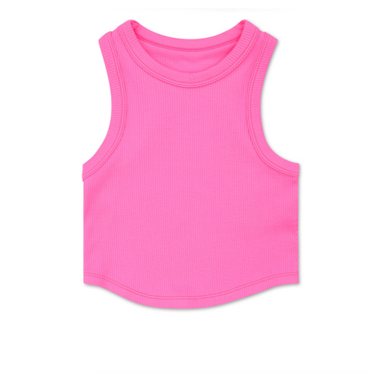 Bright Pink Cropped Racer Back Top