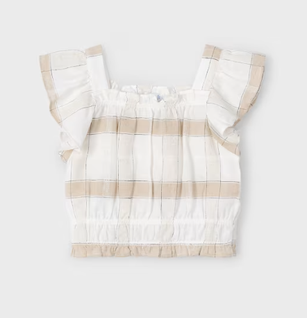 Tan Plaid Top | 3183