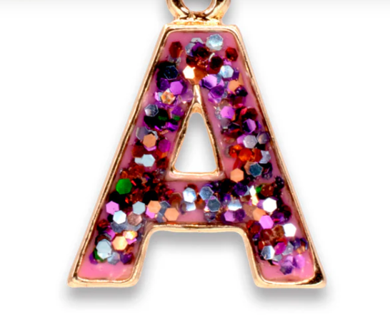 Glitter Initial Charm | A