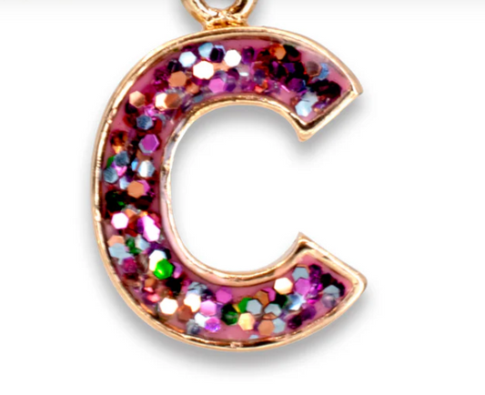 Glitter Initial Charm | C