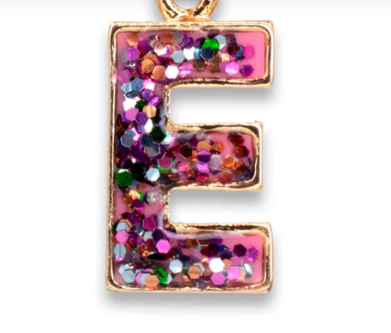 Glitter Initial Charm | E