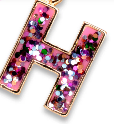 Glitter Initial Charm | H
