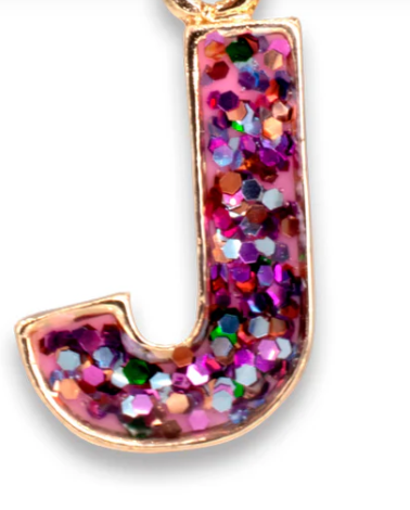Glitter Initial Charm | J