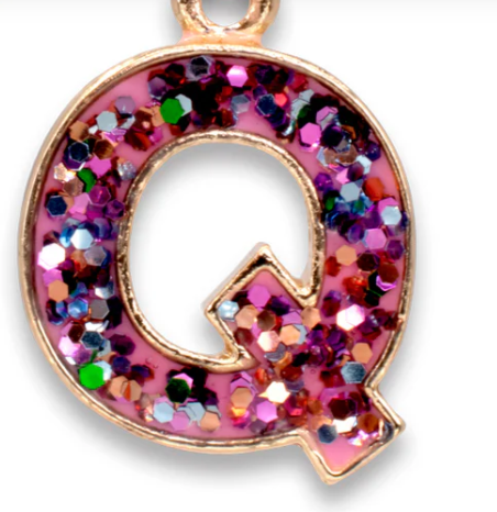 Glitter Initial Charm | Q