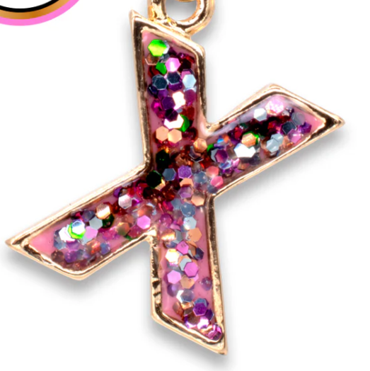 Glitter Initial Charm | X