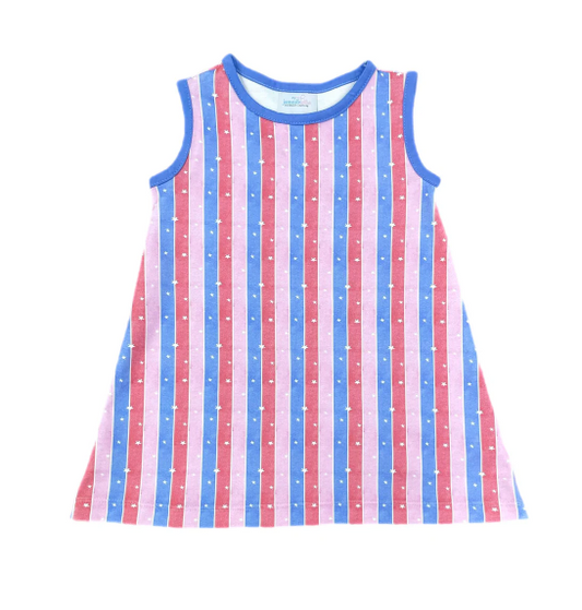 Madison Sleeveless Dress | Patriotic Stripe