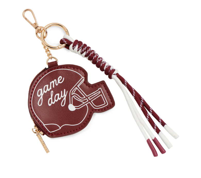 Maroon Game Day Hemet Bag Charm/Keyring