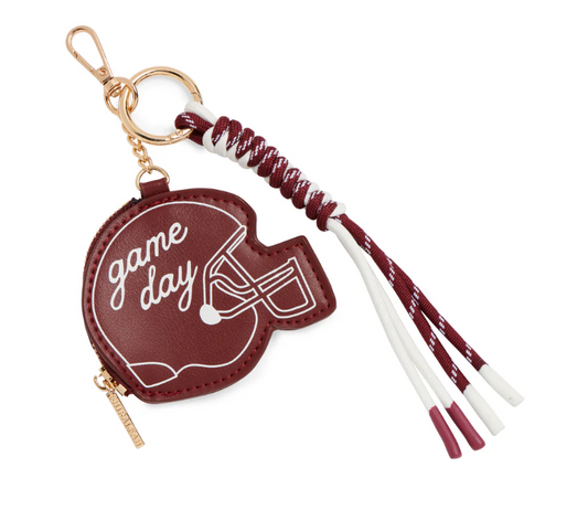 Maroon Game Day Hemet Bag Charm/Keyring