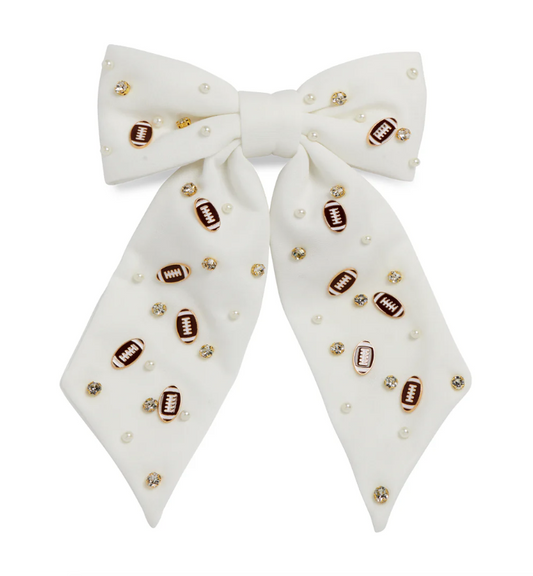 Ivory Game Day Charm Bow Clip