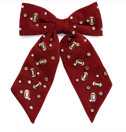 Maroon Game Day Charm Bow Clip
