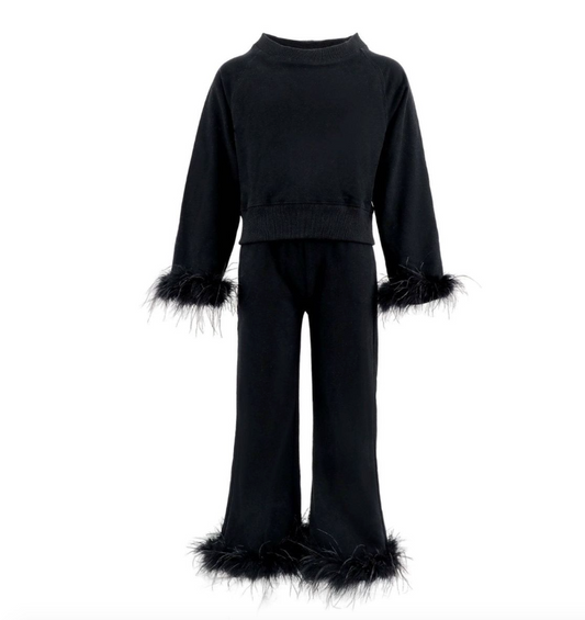 Black Feather Athletic Set