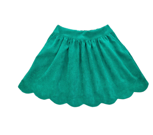 Kelly Green Corduroy Sophie Scalloped Skirt